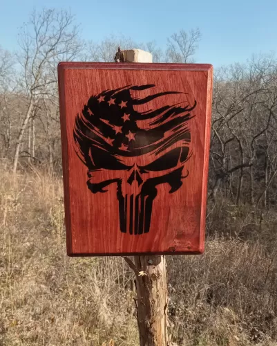 Punisher Plaque Cherry 9"x12"
