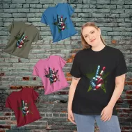 Peace Sign USA Flag on Star Tee Shirt